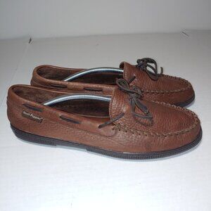 Hush Puppies Brown Pebbled Unlined Leather Loafers Size 12M
